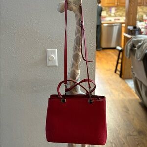Divina Firenze Real Italian leather Elegant Red Women's Handbag